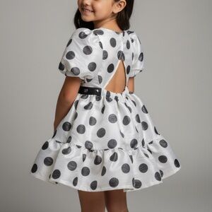 Disney Minnie Mouse Polka Dot Dress Size 8 Studded Leather